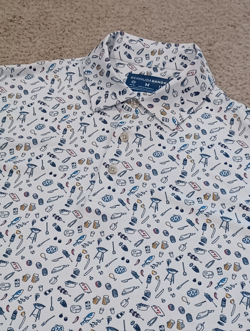 Bermuda Sands Performance Golf Polo BBQ Style Mens Size M